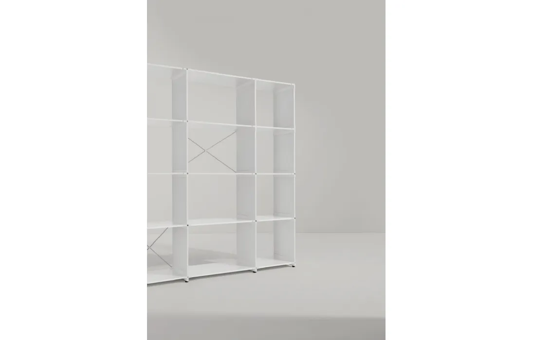 Libreria componibile Civitas in MDF laccato Bianco di Midj