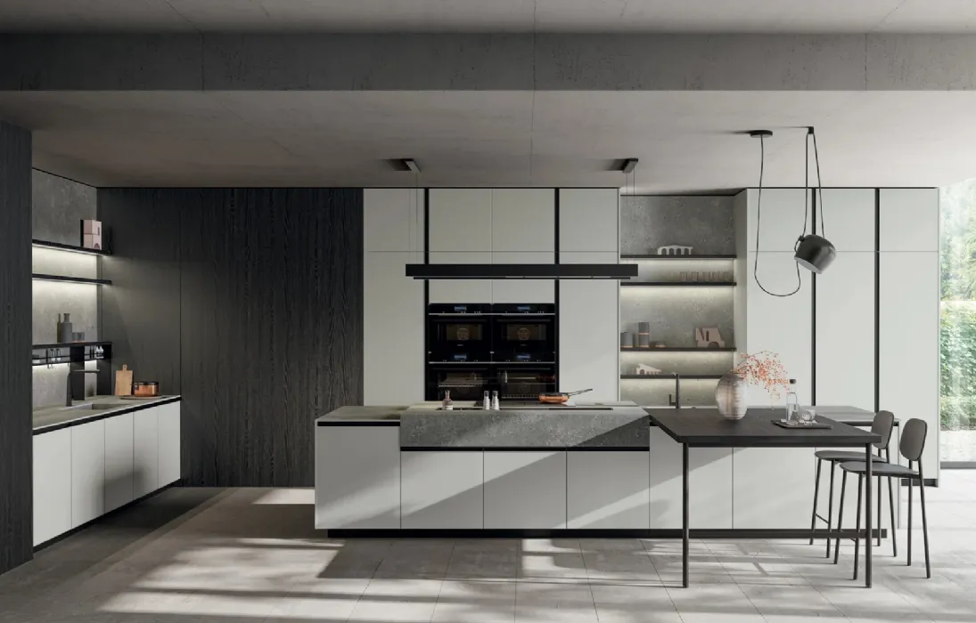 Cucina Moderna con isola Glass 2|0 03 di Arredo3